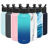 Simple Modern Insulated Water Bottle with Straw Lid 1 Liter Reusable Wide Mouth Stainless Steel Flas | Amazon (US)