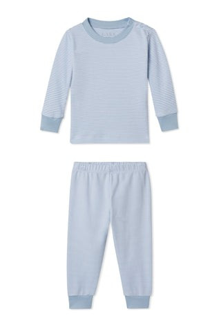 Organic Pima Baby Long-Long Set in Larkspur - Final Sale | LAKE Pajamas