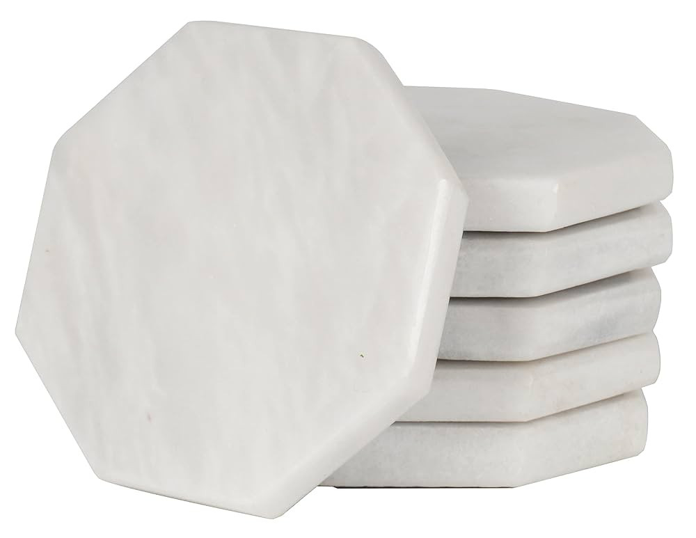Radicaln Marble Coasters Star 3.5" Inches White Handmade Marble Drink Coasters for Home and Kitch... | Amazon (US)