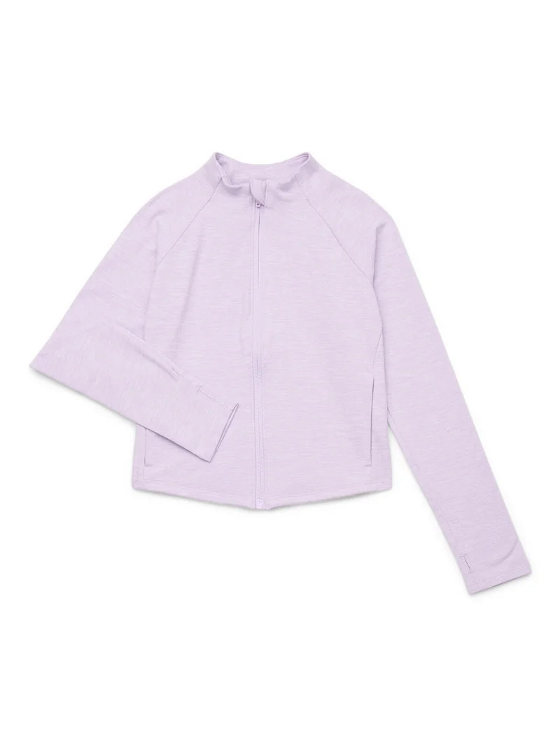 Athletic Works Girls ButterCore Full Zip Jacket, Sizes 4-18 - Walmart.com | Walmart (US)