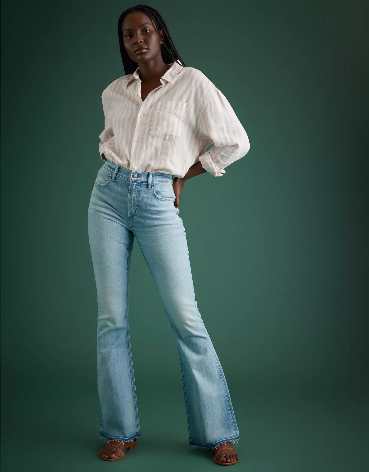 AE77 Premium High-Waisted Flare Jean | American Eagle Outfitters (US & CA)