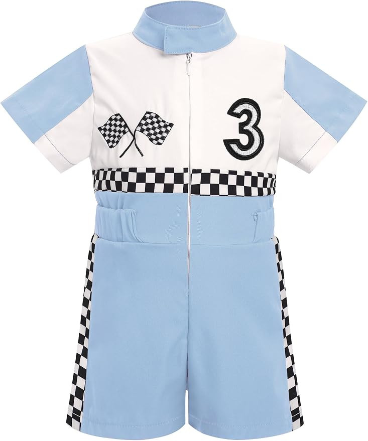 IMEKIS Toddler Baby Race Car Birthday Outfit Boy Girl One Piece Jumpsuit Cake Smash Photo Shoot f... | Amazon (US)