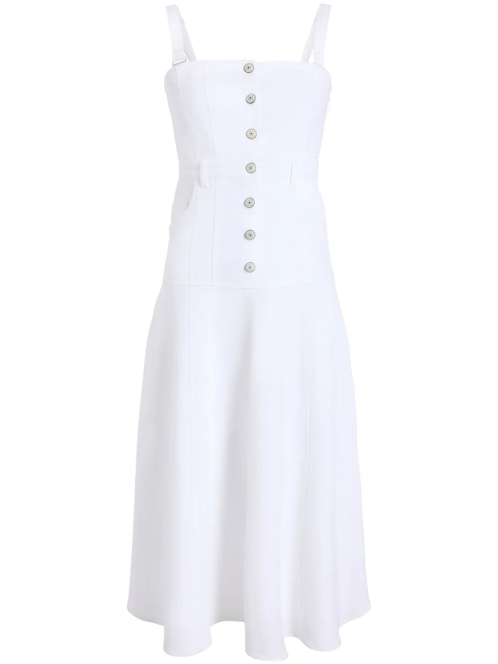 Cinq A Sept Veena Denim Midi Dress | White | FARFETCH | Farfetch Global