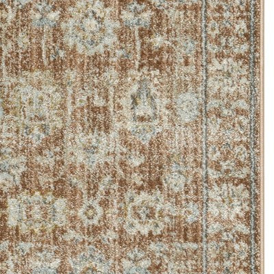HomeRoots 8' Orange And Ivory Oriental Distressed Runner Rug With Fringe | Target