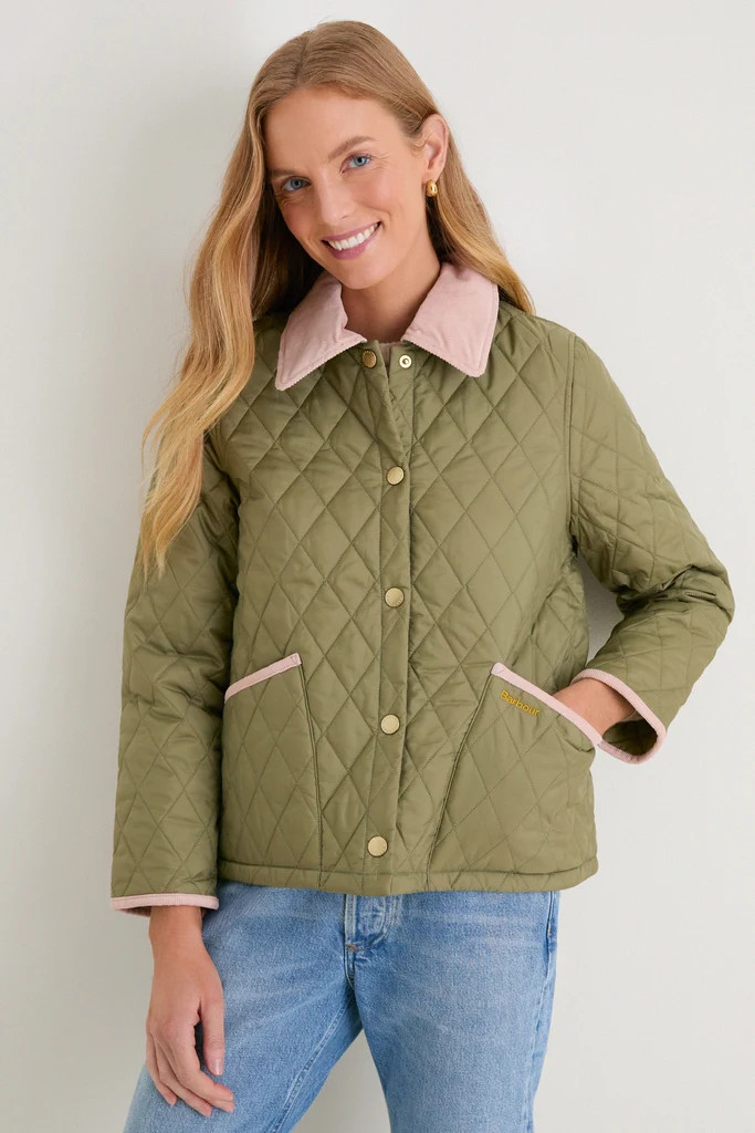 Bleached Olive Icons Cropped Liddesdale Quilted Jacket | Tuckernuck (US)