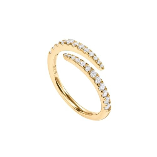 PAVOI 18K Gold Vermeil Cubic Zirconia Open Twist Eternity Band Yellow Gold for Women Size 8 | Amazon (US)