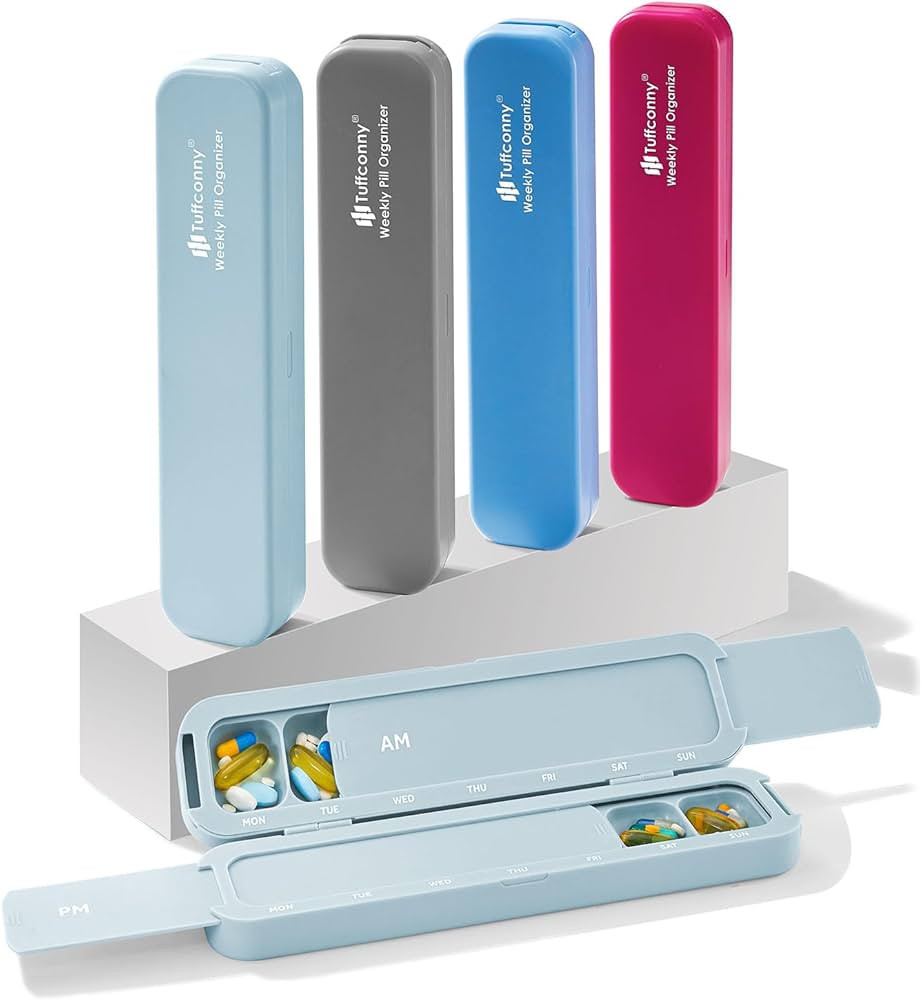 Tuffconny Weekly Pill Organizer - Travel Medicine Organizer, Pill Boxes and Organizer 2 Times a D... | Amazon (US)