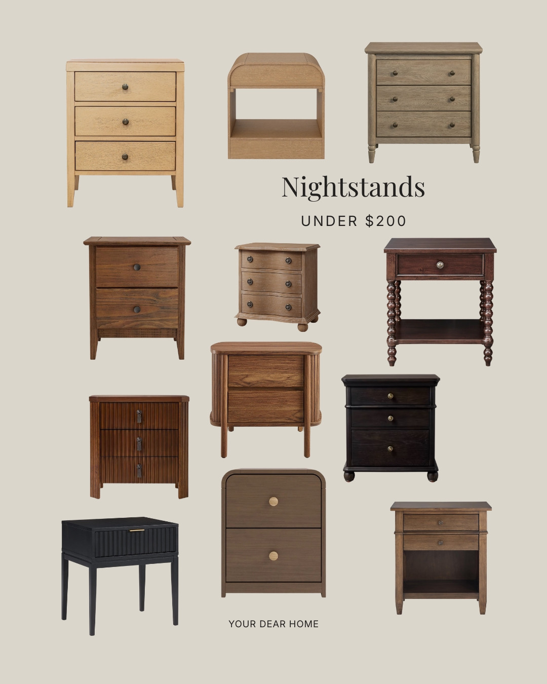If you're looking for nightstands on a budget, you cannot beat these finds under $200!!!  

 #LTKHome