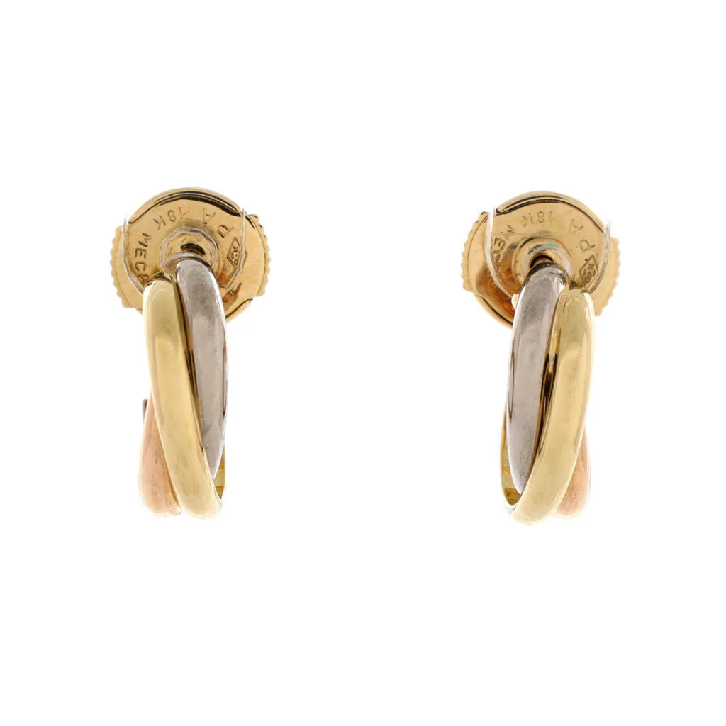 Trinity Hoop Earrings 18K Tricolor Gold 13mm | Rebag
