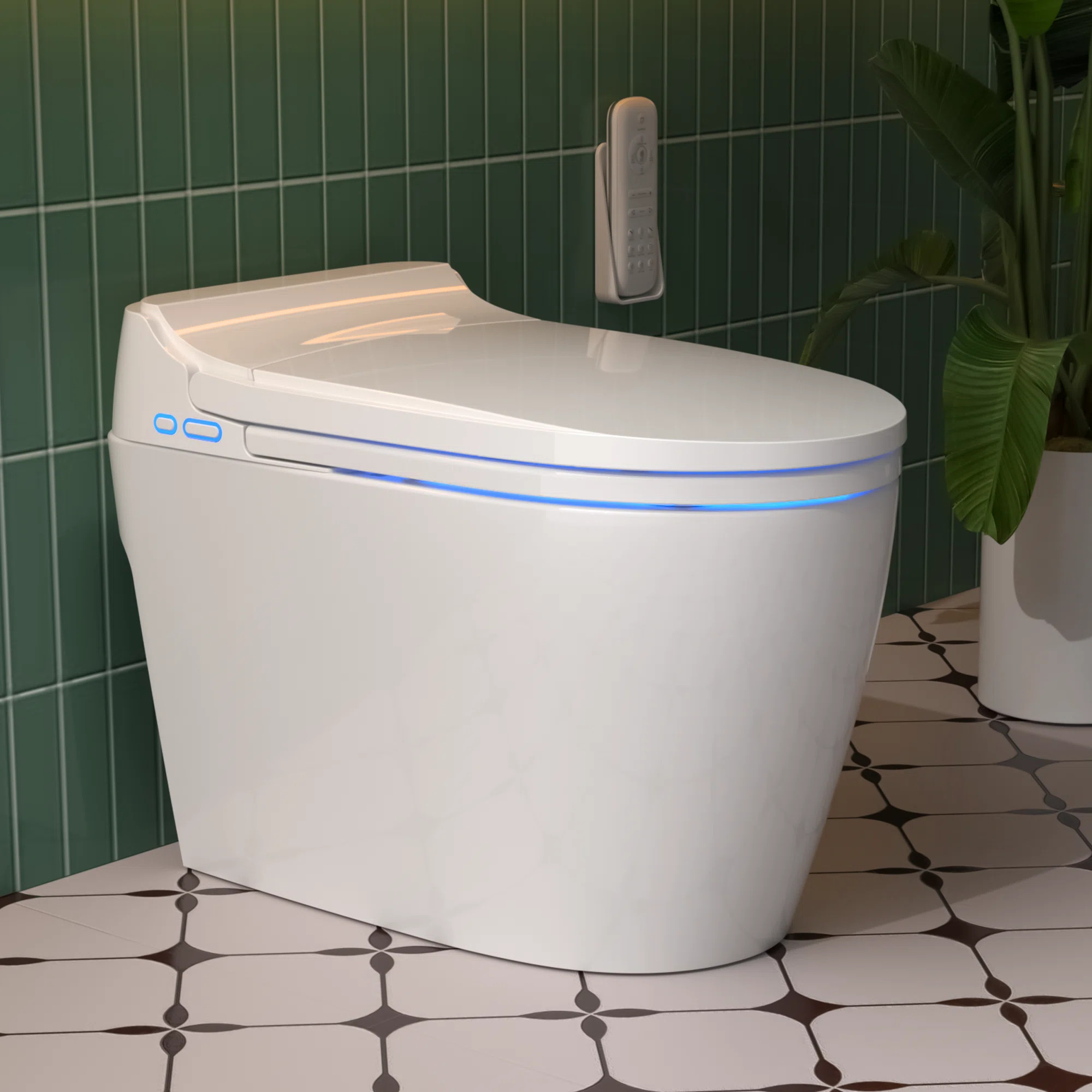BCAN Smart Toilet with Tankless Bidet Wash, Auto Open Lid, 1.28 Gallons Auto Dual Flush, Heat Sea... | Wayfair North America