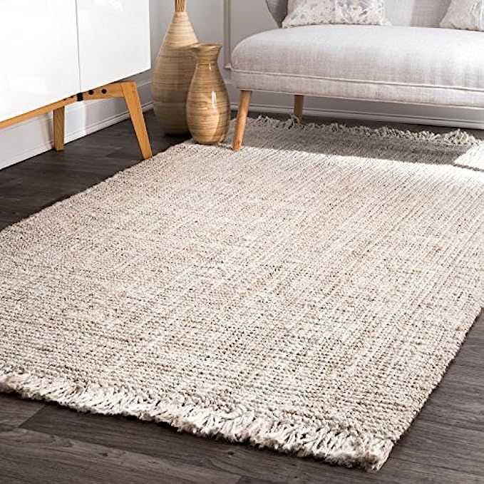 nuLOOM NCCL01E Handwoven Chunky Loop Jute Rug, 9' 6" x 13' 6", Off White | Amazon (US)