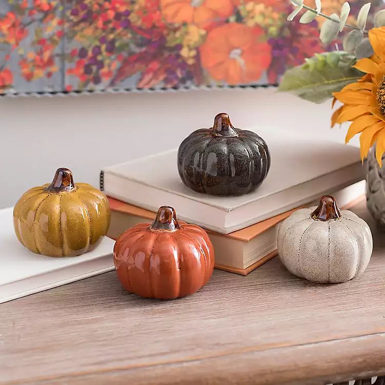 Multicolor Ceramic Pumpkins, Set of 4 | Kirkland's Home