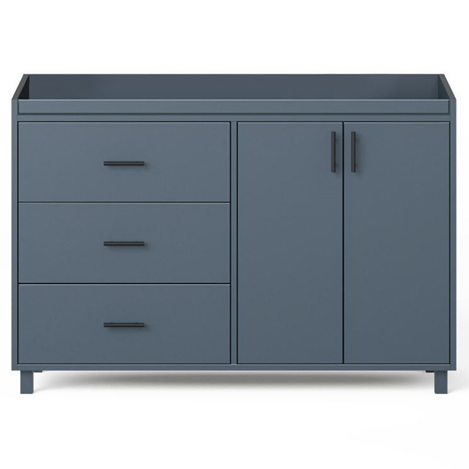 StudioDuc Indi Modern Classic Midnight Blue Birch Wood Doublewide Kids Dresser | Kathy Kuo Home