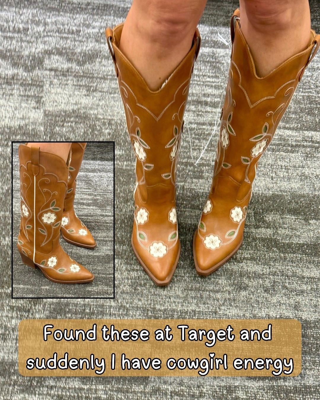 Okayyyy @Target - guess I’ve entered my cowgirl era 😍

Like most cowboy boots, they are narrow in the toe box so I’d recommend sizing up!

#LTKTravel #LTKOver40 #LTKootd