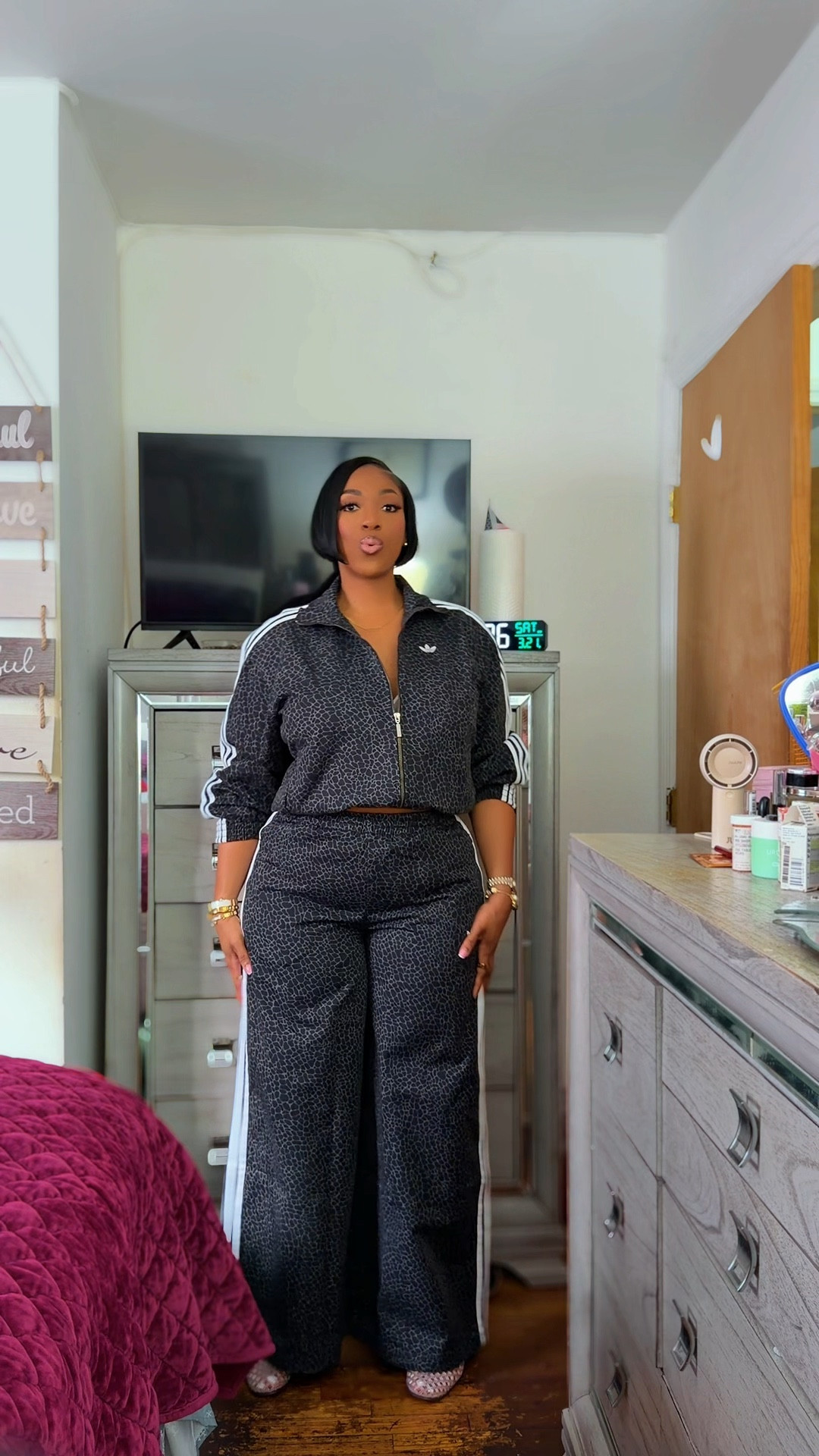 Size Small Jacket 
Medium pants 


#LTKTall #LTKootd #LTKPlusSize