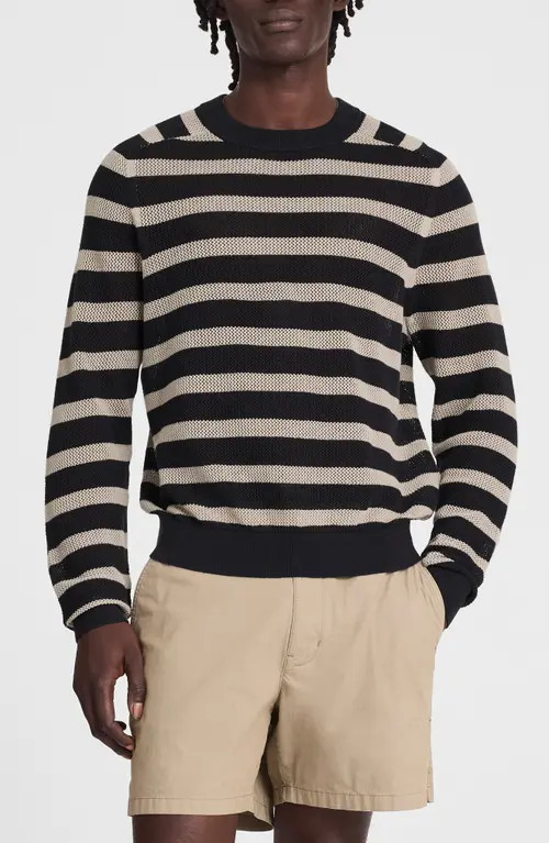 Madewell Mesh Knit Crewneck Sweater in Dark Navy at Nordstrom, Size Large | Nordstrom