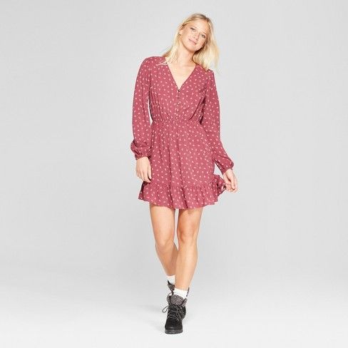 Women's Long Sleeve Button Front Woven Dress - Xhilaration™ | Target