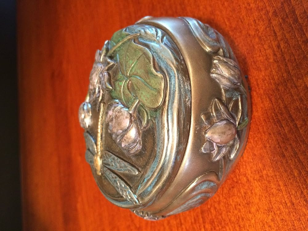 Dragonfly with Flowers Art Nouveau Design Jewelry Holder Box | Amazon (US)