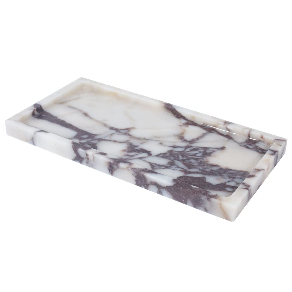 Modern 100% Natural Luxury Calaccata Viola Marble Small Tray Hand Towel Tray Holder Organizer for... | Amazon (US)