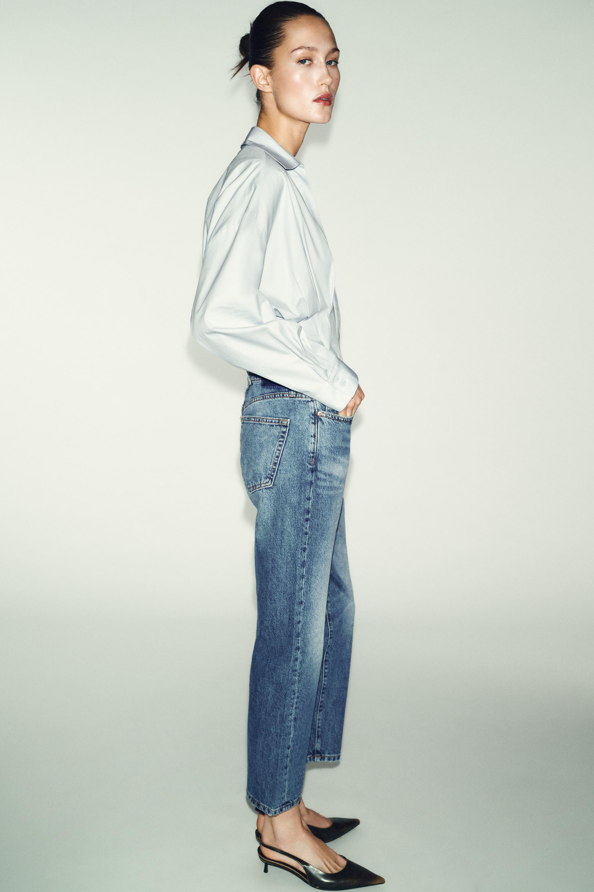Z1975 CROPPED MID-WAIST JEANS | Zara UK