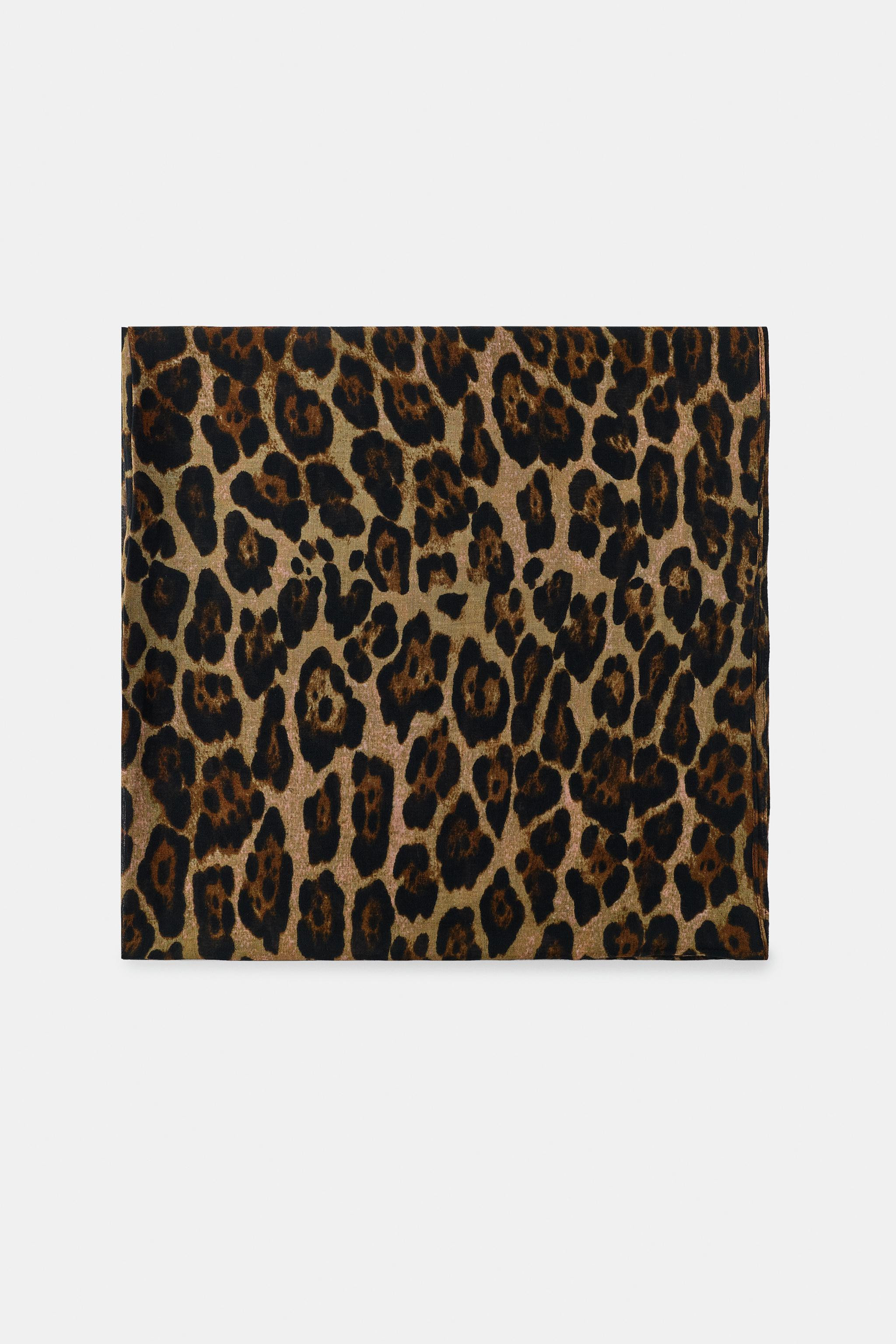 ANIMAL PRINT LINEN SCARF | Zara US