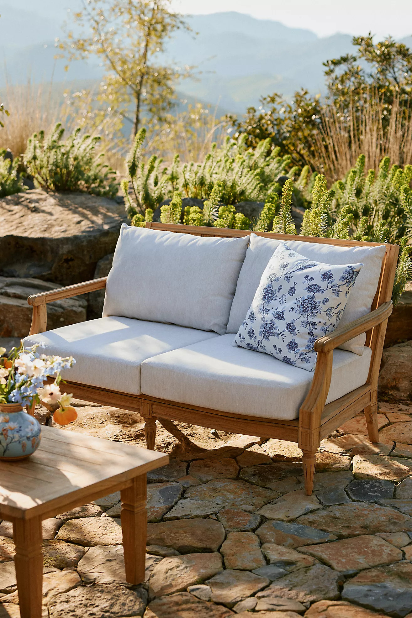 Palladio Reclaimed Teak Two Seat Sofa | Anthropologie (US)