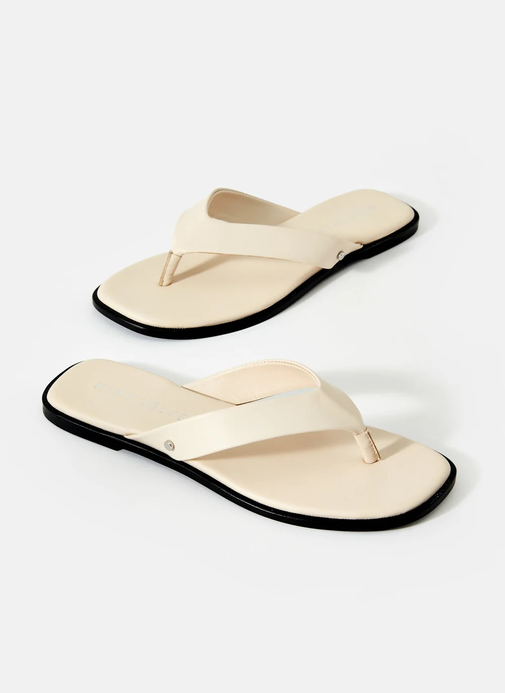 Lula Cream Leather Flip Flop Sandals | Mint Velvet