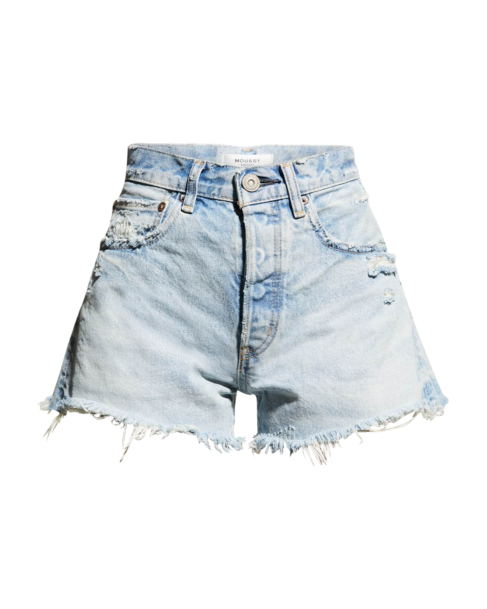 MOUSSY VINTAGE Etna High-Waist Cutoff Shorts | Neiman Marcus