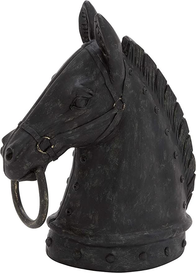 Deco 79 44723 Polystone Horse Head Decor Product, 9"W/12"H | Amazon (US)