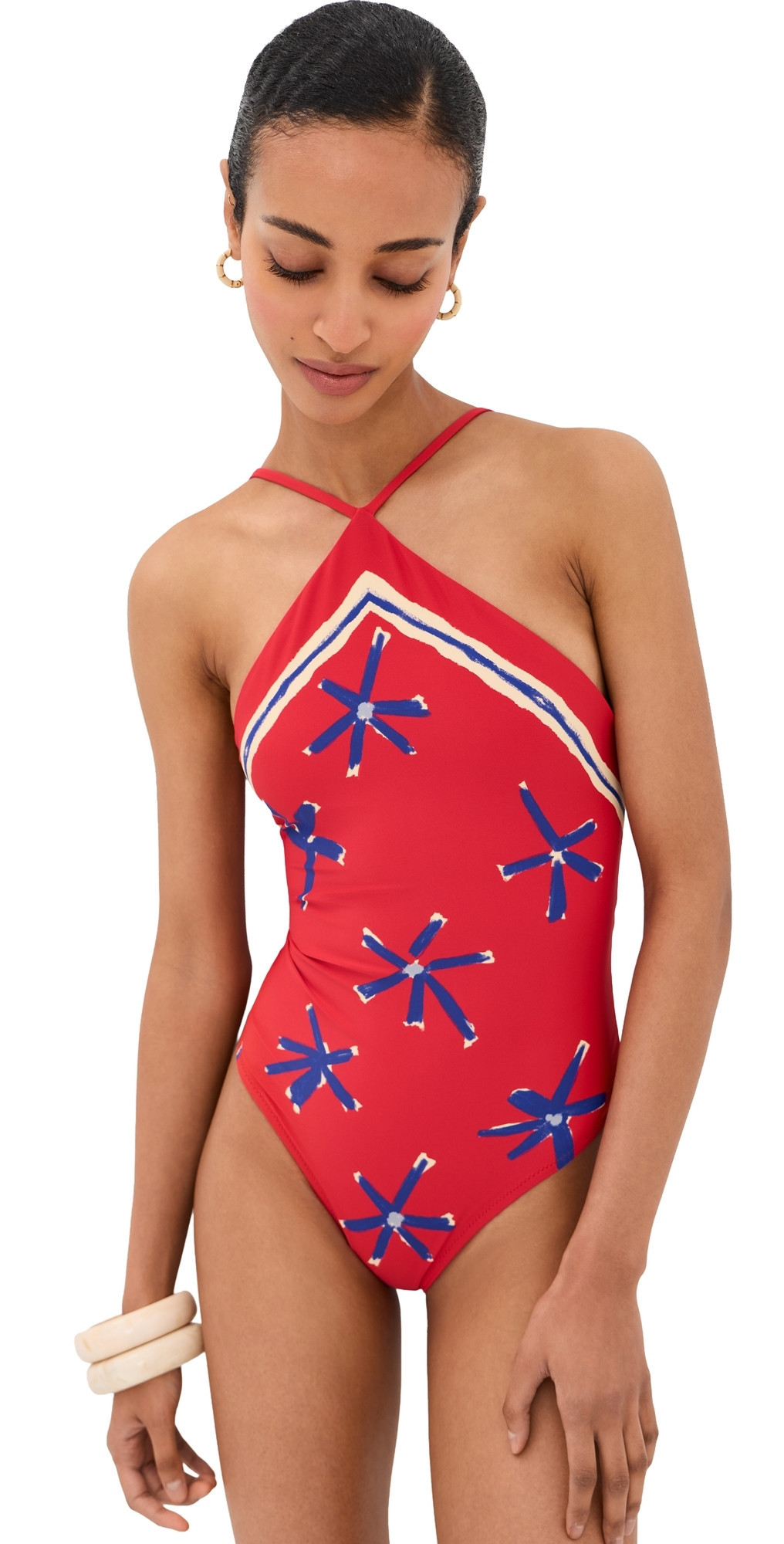 STAUD Cadence One Piece Swimsuit Painted Foulard M | Shopbop
