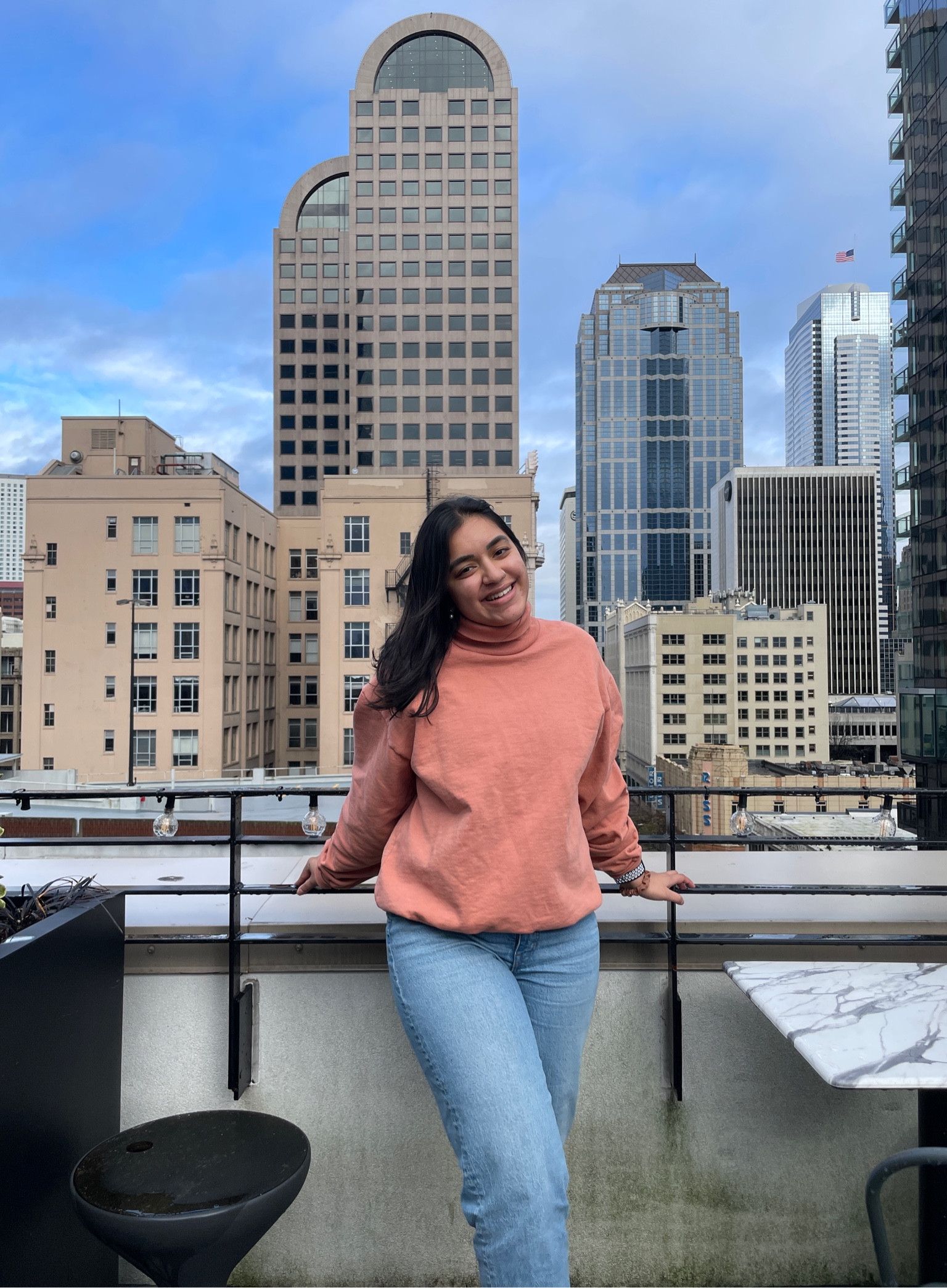 Staying cozy with my favorite Los Angeles apparel turtleneck sweatshirt ❤️✨ it’s the only thing that keeps me cozy amid all the wind

#LTKSeasonal #LTKU #LTKunder50