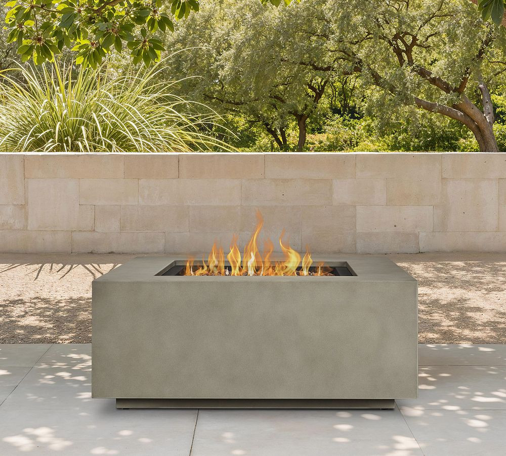 Burrows Steel Square Propane Fire Pit Table with Lid Cover (36") | Pottery Barn (US)