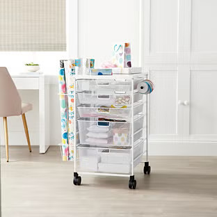 Elfa® Gift Wrap Cart White | The Container Store