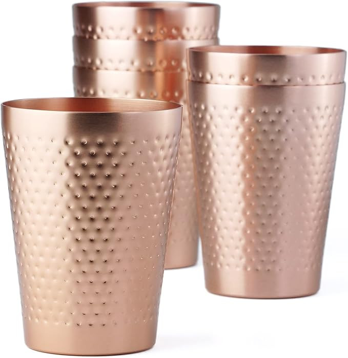 Copper Aluminum Dimpled Tumblers, 15 oz, Set of 6 | Amazon (US)