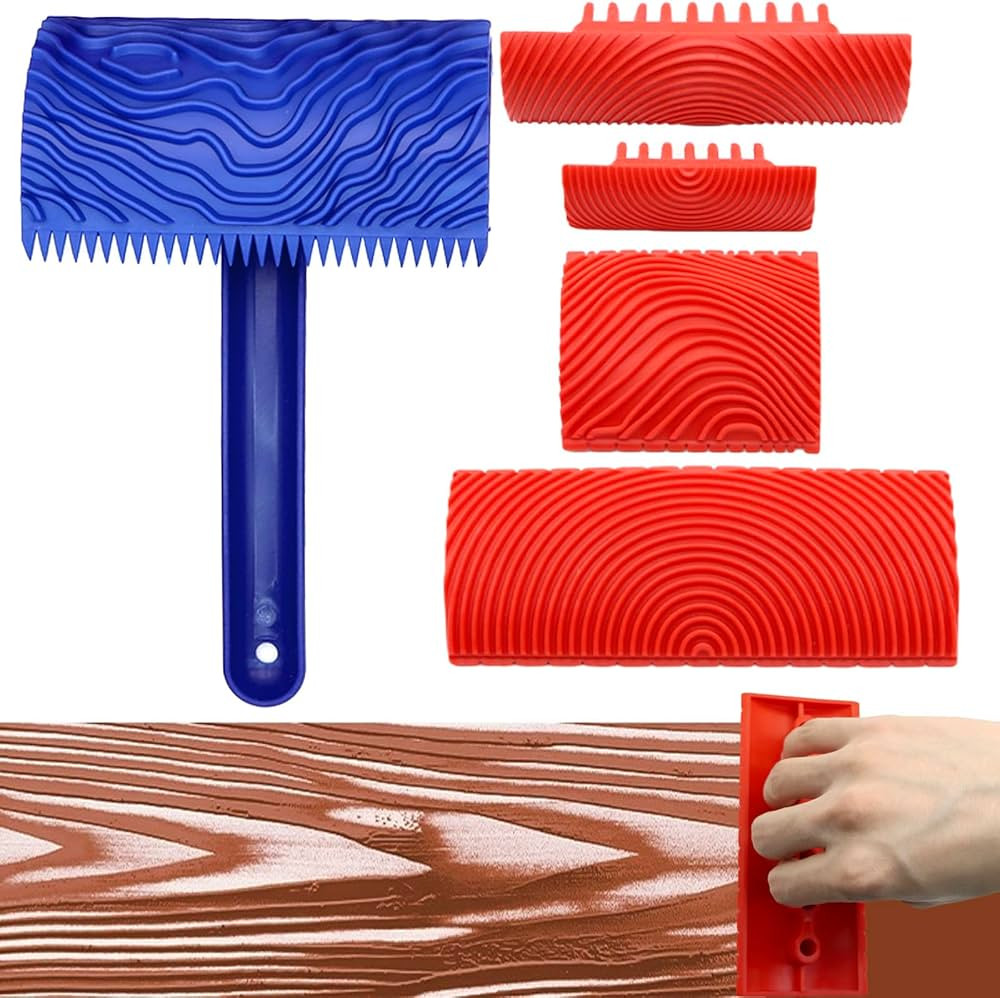 5 Pack Wood Grain Tool - Natural Woodgrain Maker for Decorative Painting Premium Wood Graining To... | Amazon (US)