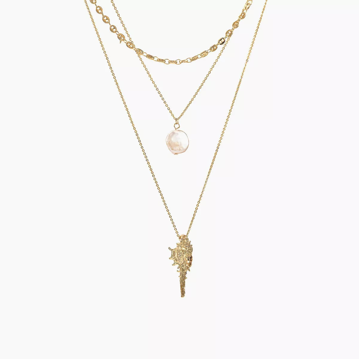 Bearfruit Jewelry Debra Triple Layered Necklace with Cultured Pearl Pendant | Target