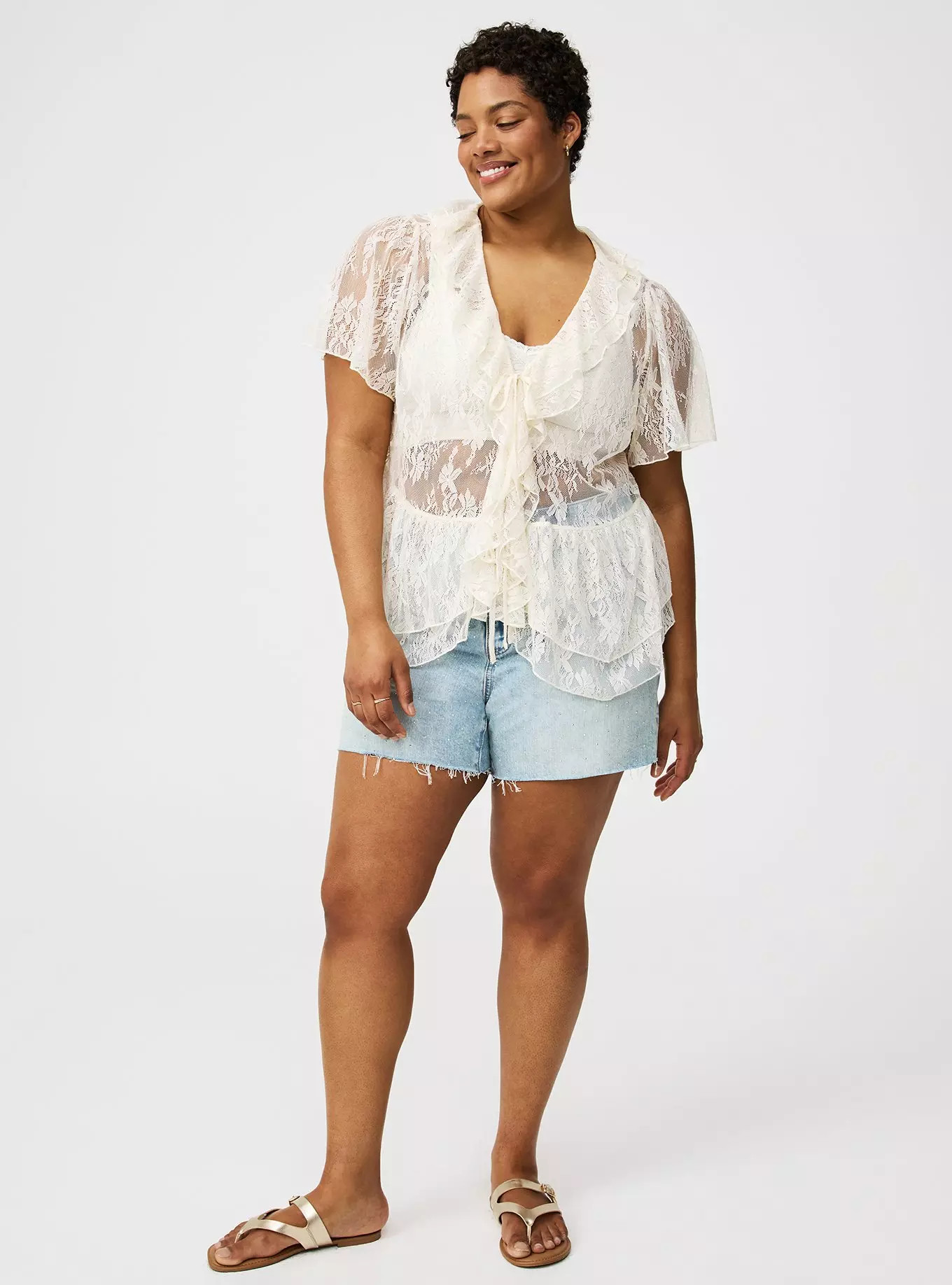 Ruffle V-Neck Blouse | Torrid (US & Canada)