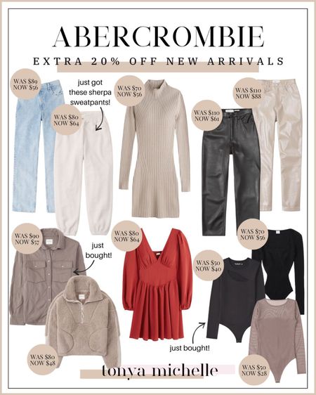 Abercrombie new arrivals on sale - Abercrombie outfits for winter - Christmas party outfits - holiday looks - Christmas dress - bodysuits - faux leather pants outfit - shackets - postpartum comfy outfits 


#LTKHoliday #LTKxAF #LTKsalealert