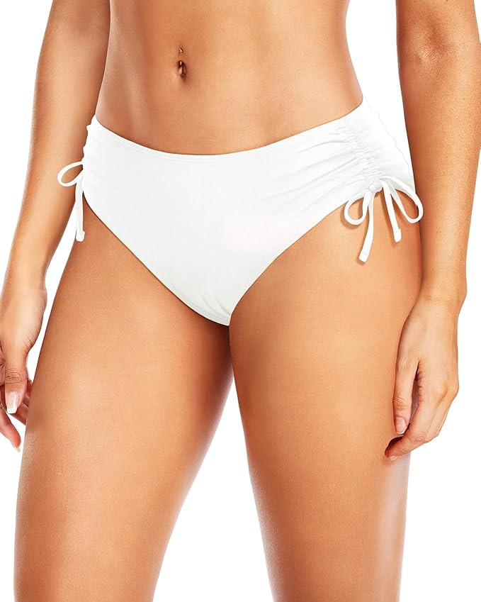 Daci Women Mid Waist Bikini Bottoms - Full Coverage Swim Bathing Suit Bottom Side Tied Swimsuit B... | Amazon (US)