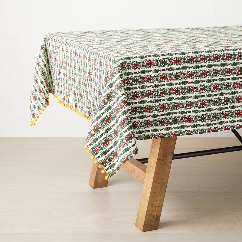 120" x 60" Cotton Lucia Tablecloth Green - Opalhouse™ designed with Jungalow™ | Target