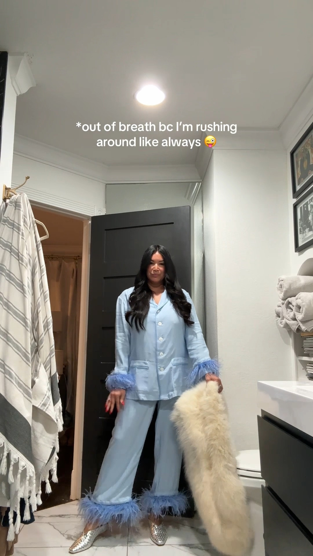 NYE ootd 
Sleeper pajamas 
Feather luxury pajamas 
Pajamas party
NYE pajamas party

#LTKOver40 #LTKootd #LTKdayinmylife