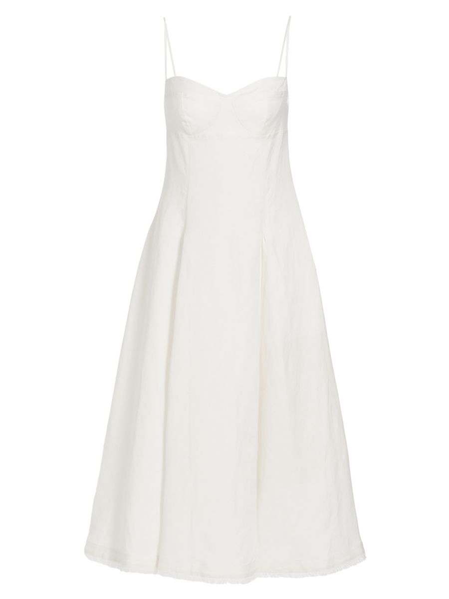 Analise Linen-Blend Bustier Midi-Dress | Saks Fifth Avenue