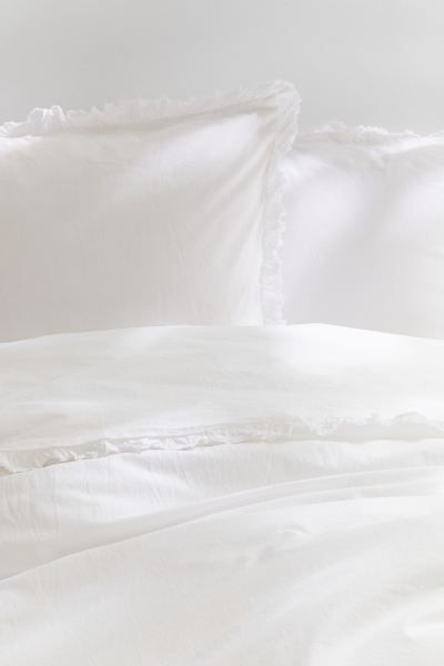 Ruffle-trimmed King/Queen Duvet Cover Set | H&M (US + CA)