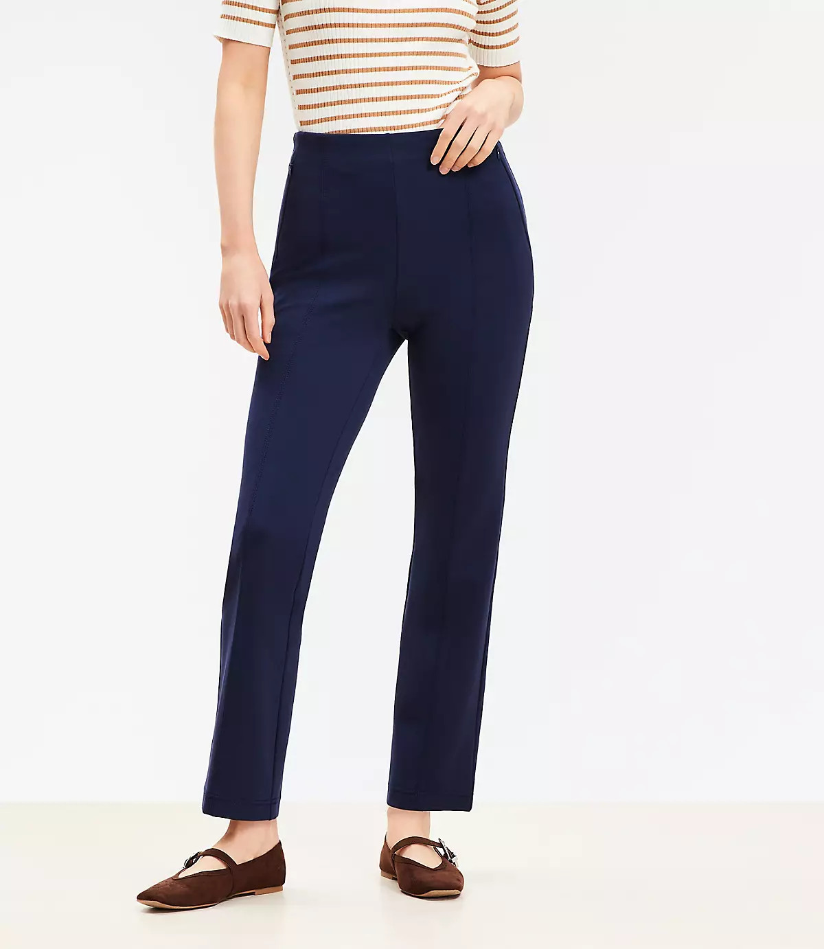 Petite Ponte Straight Pants | LOFT