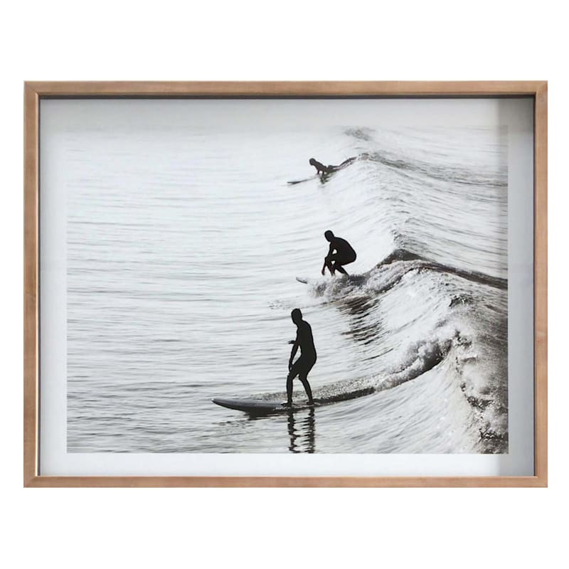 Glass Framed Surfer Print Wall Art, 28x22 | At Home