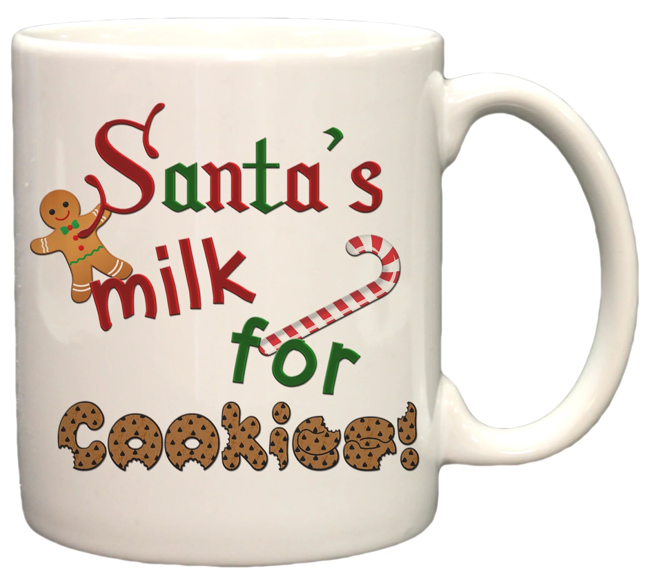 Santa's Milk For Cookies Christmas Holiday 11oz Coffee Mug - Walmart.com | Walmart (US)