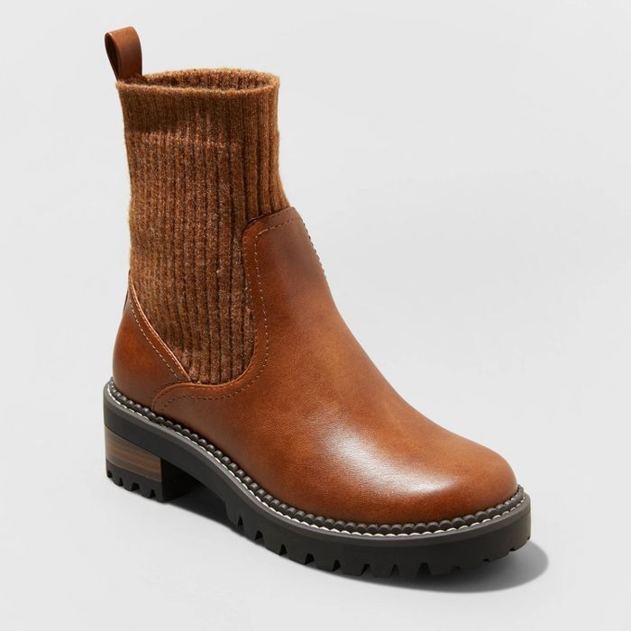 Women&#39;s Daphne Sock Boots - Universal Thread&#8482; Cognac 8 | Target