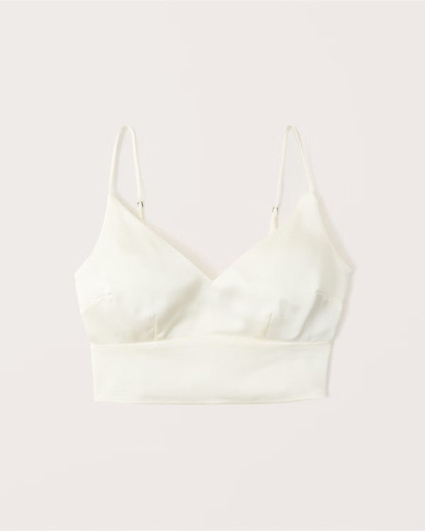 Women's Cropped Satin Top | Women's Tops | Abercrombie.com | Abercrombie & Fitch (US)