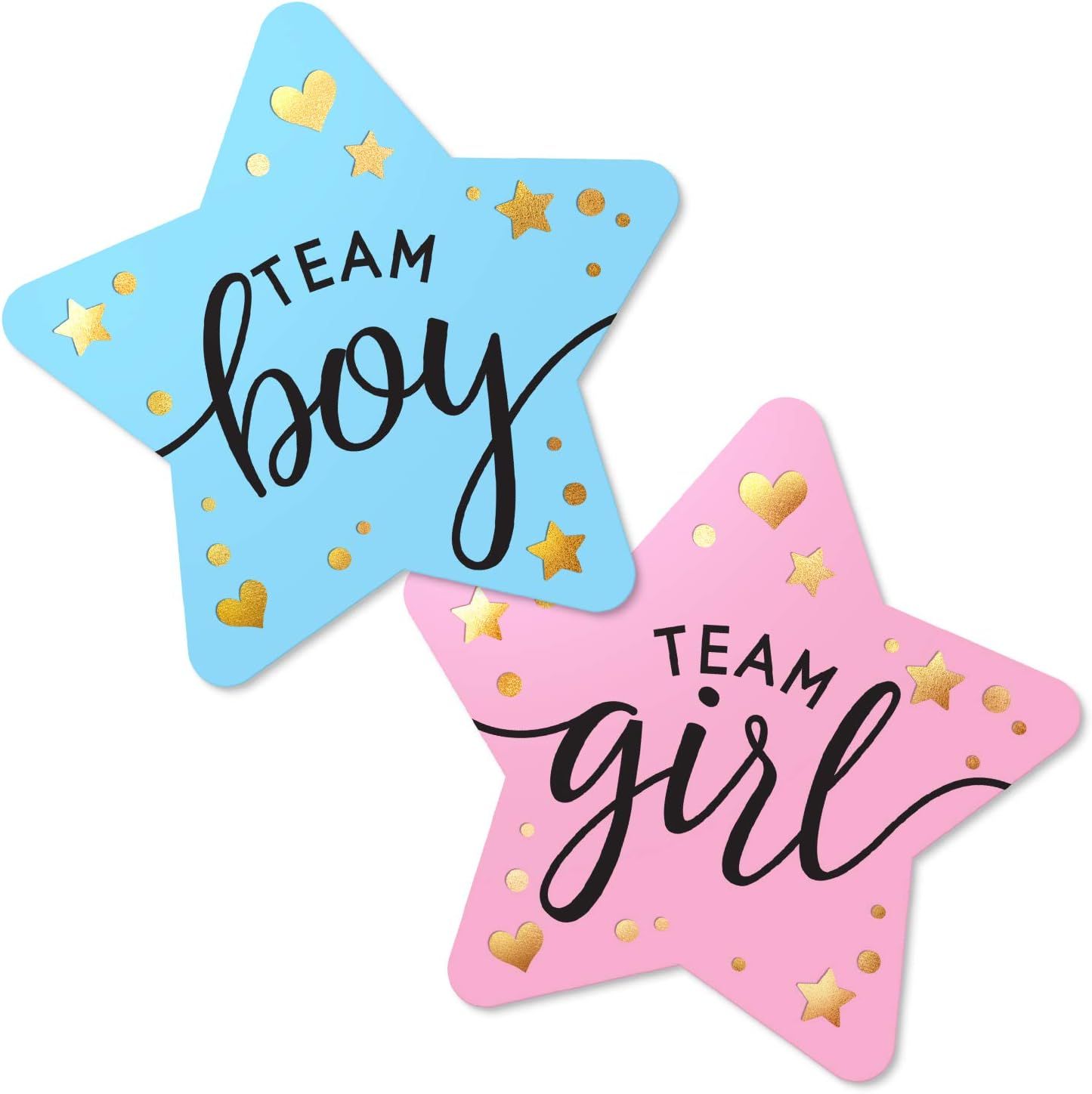 2.25” Gender Reveal Stickers for Party Invitations and Voting Games (80 Count) - Team Boy and T... | Amazon (US)