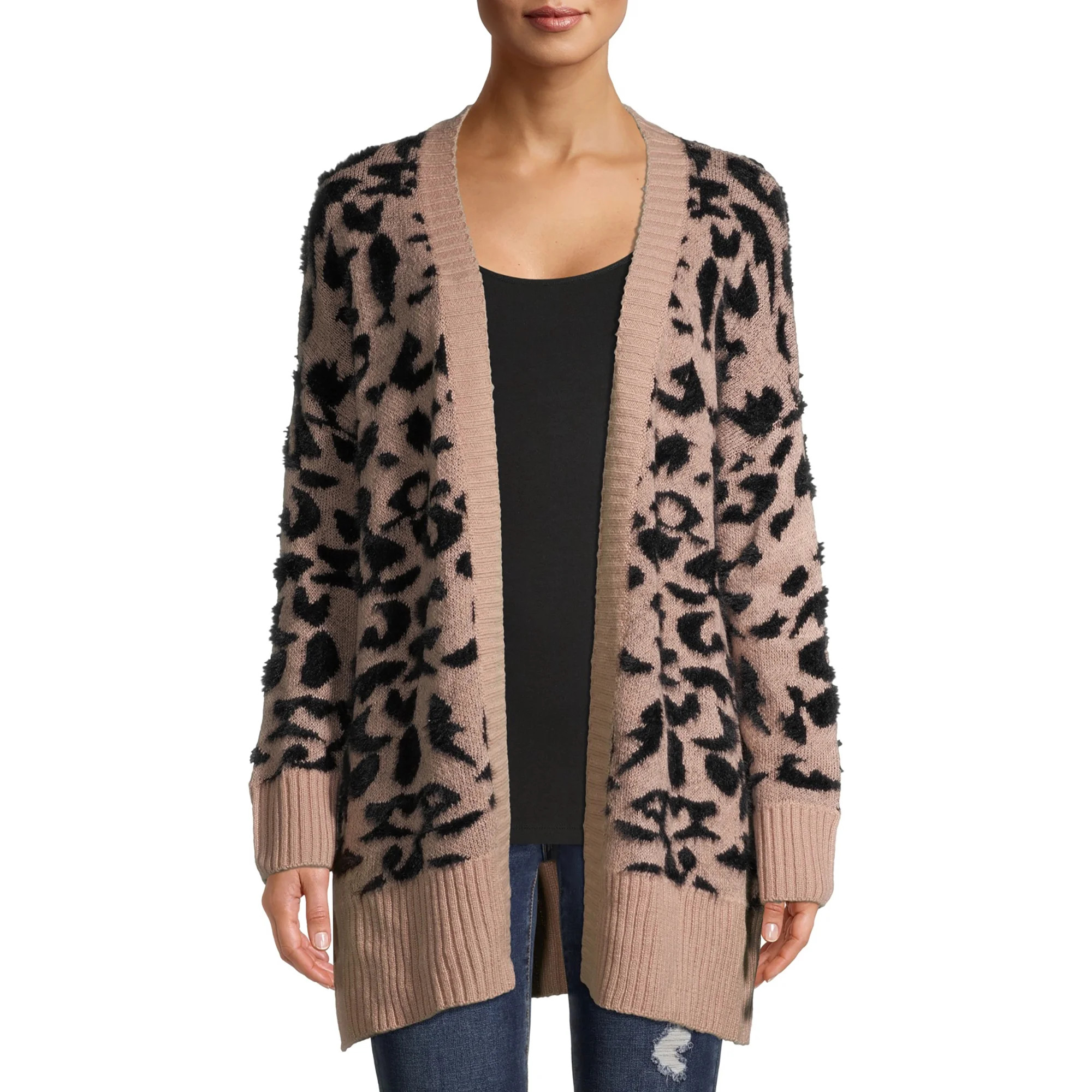 Dreamers by Debut Women's Leopard Print Cardigan - Walmart.com | Walmart (US)